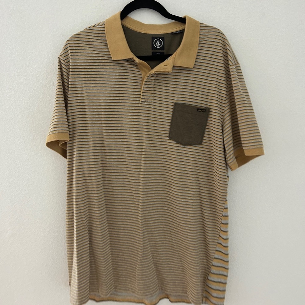 Volcom striped polo